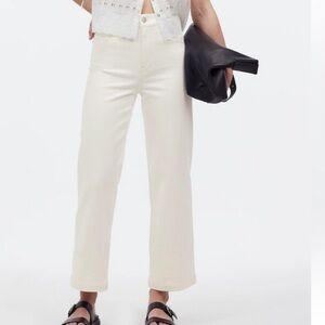 NWOT Emmett Wide-leg crop jeans, tile-white/cream. Size 25